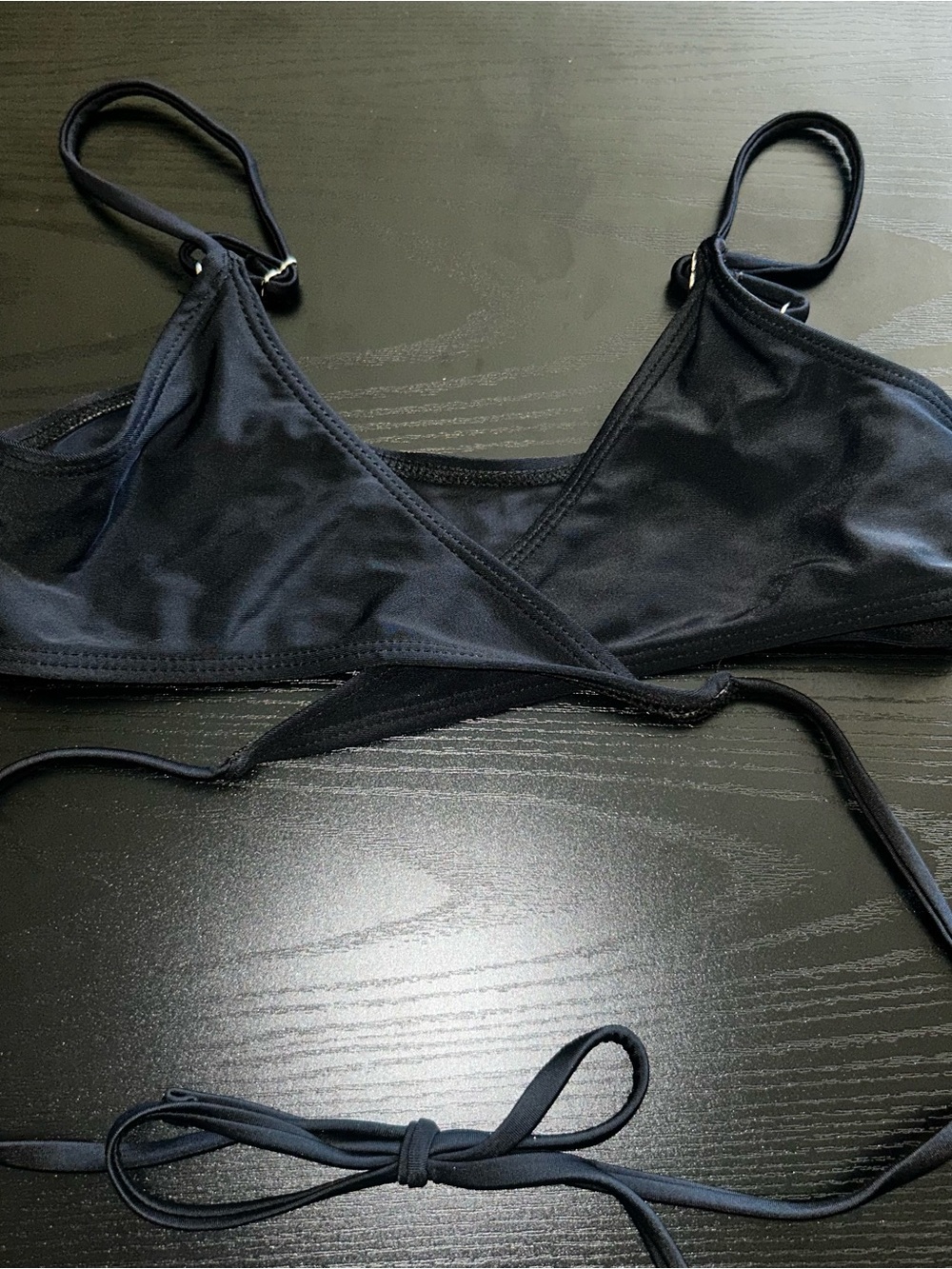 SHEIN Black Triangle Bikini Top